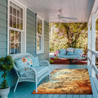 Industrial Cracked Concrete Patio Rug