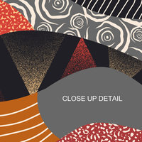 Multicolor Abstract Shapes Modern Art Shower Curtain Close up View
