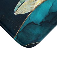 Blue Whale Shower Curtain, Bath Mat