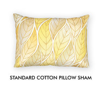 Yellow Ombré Leaves Standard Cotton Pillow Sham
