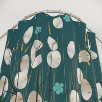 Lunaria Plant Shower Curtain top view