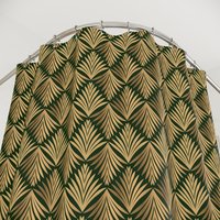 Floral Art Deco Shower Curtain top view