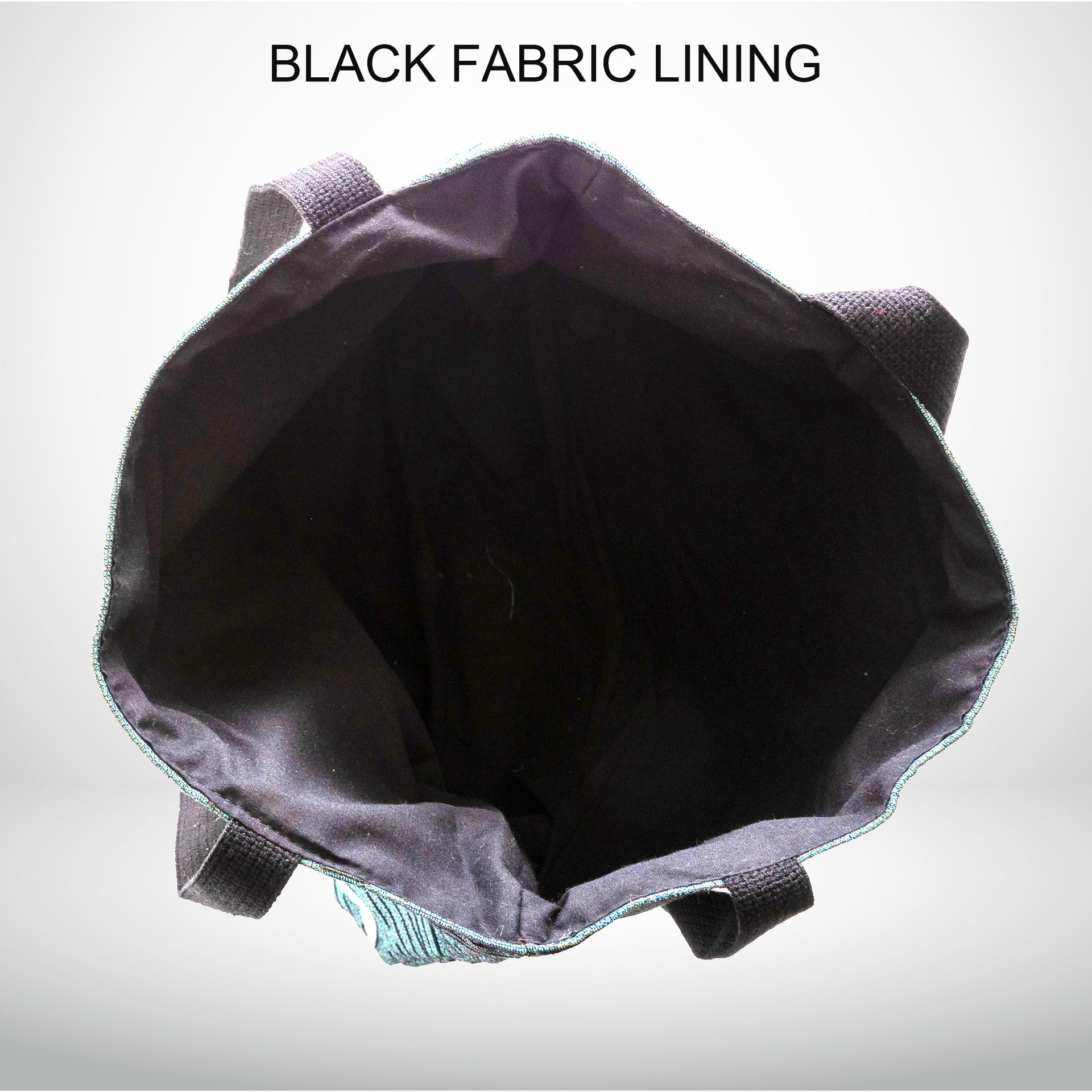 Black fabric lining