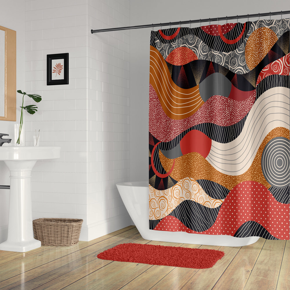 Multicolor Abstract Shapes Modern Art Shower Curtain
