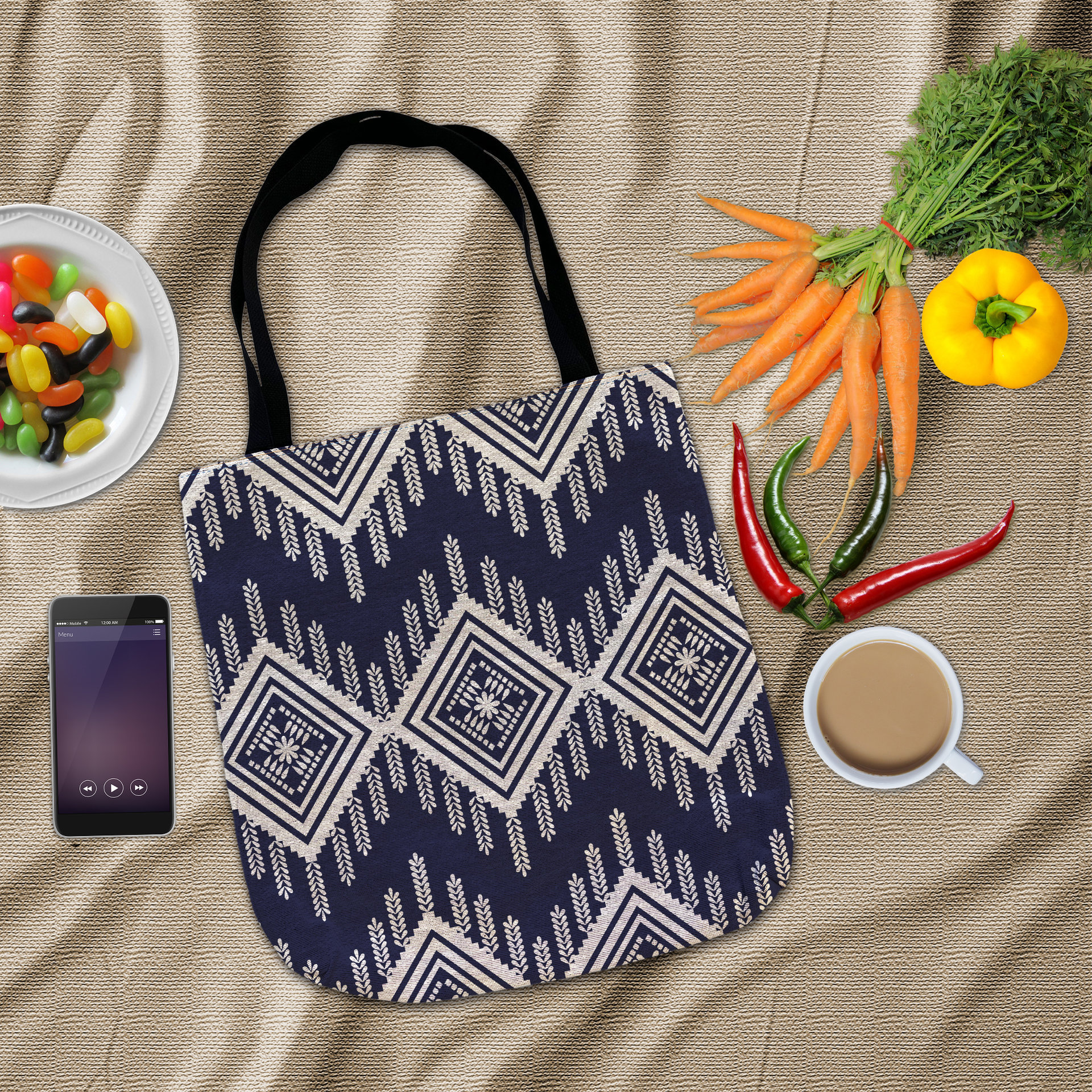 Tribal Pattern Woven shopping Bag