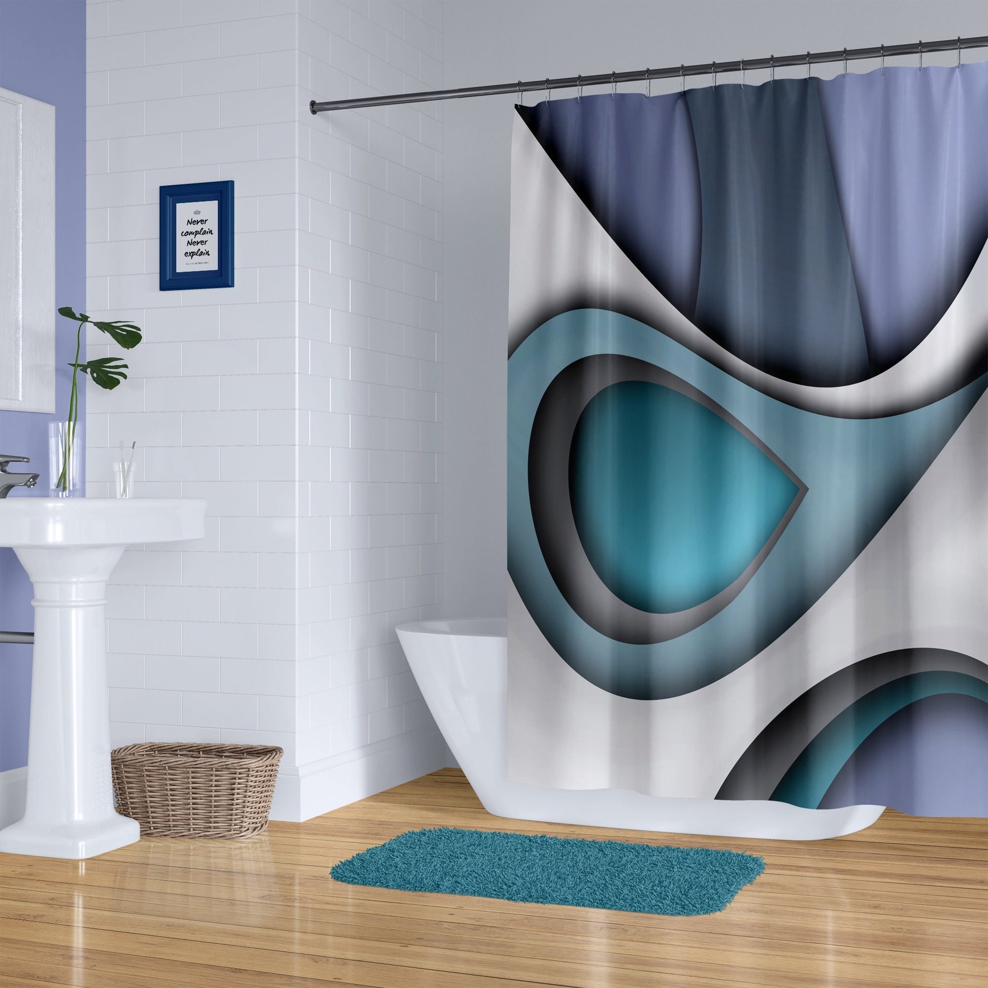 Modern 3D Shower Curtain