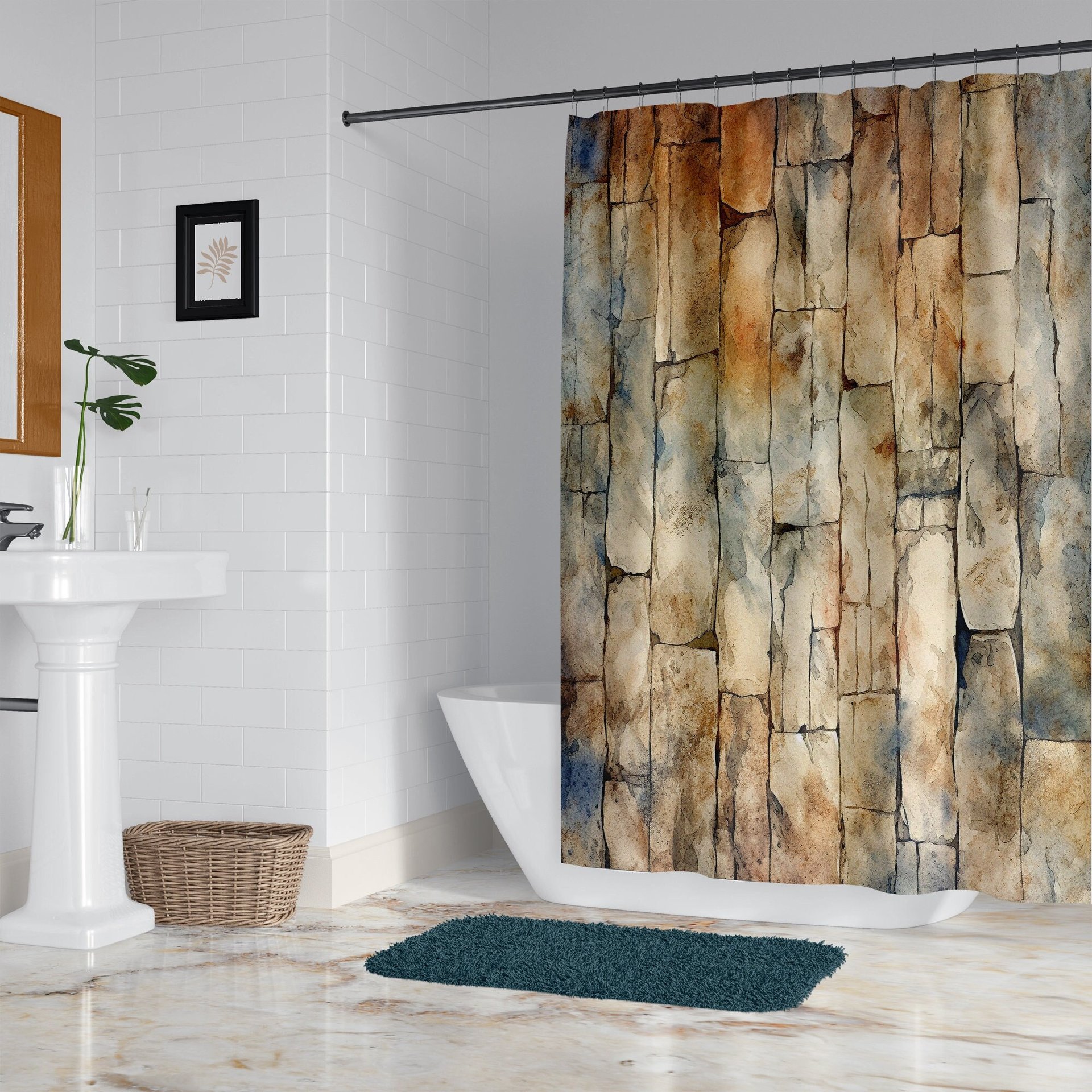 Sandstone Rock Wall Shower Curtain