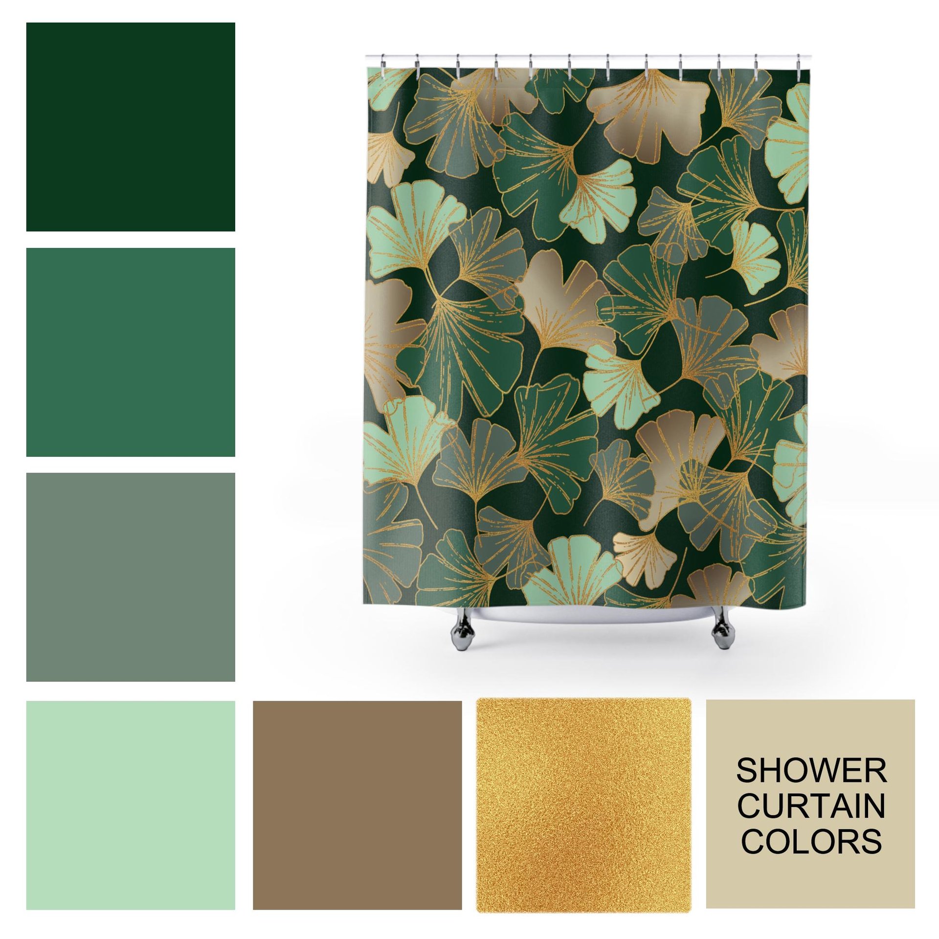 Ginkgo Leaf Shower Curtain color palette