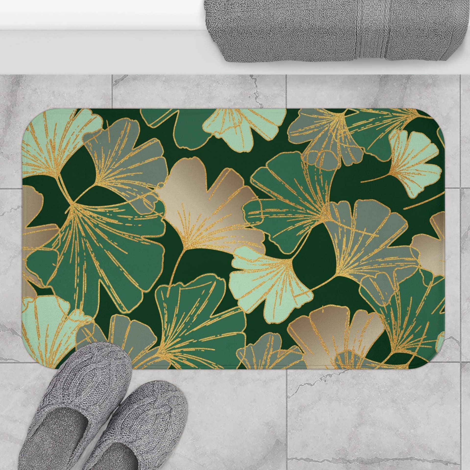 Ginkgo Leaf bath mat large