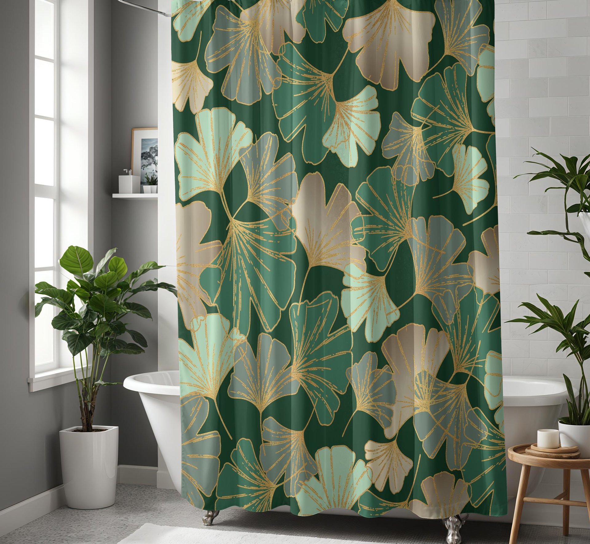 Ginkgo Leaf Shower Curtain