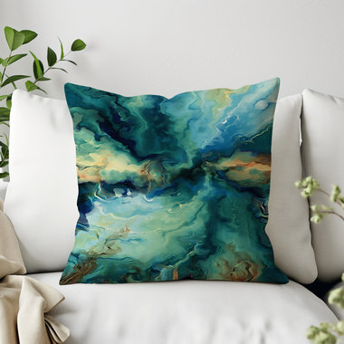 Blue Modern Abstract Art Cushion