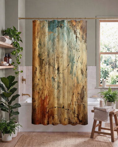 Industrial Cracked Concrete Shower Curtain