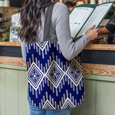 Tribal Pattern Woven Tapestry Bag
