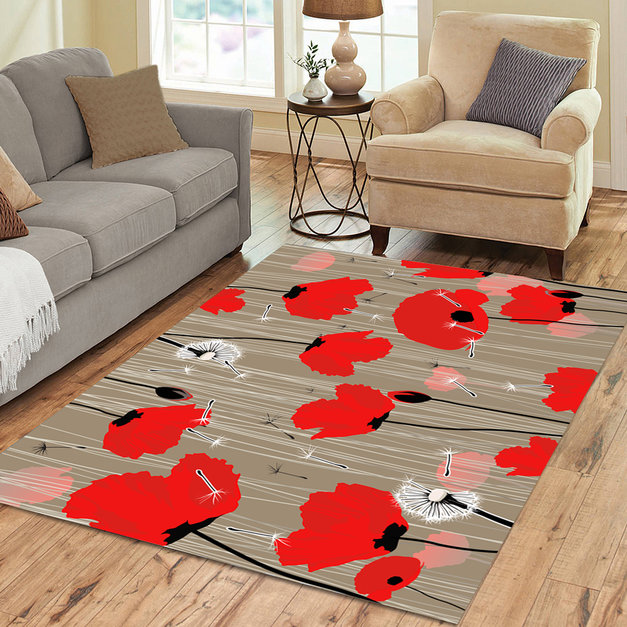 Popy Rugi Red Poppy Rug - Indoor Outdoor | Wakaleka