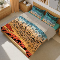 Colorful African King Duvet Cover, Polyester