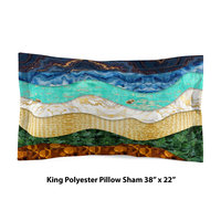 Colorful Wavy Stripes Bedding Set, Cotton or Poly