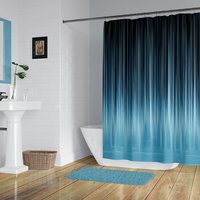 Ombré Waterfall Shower Curtain in a modern bathroom