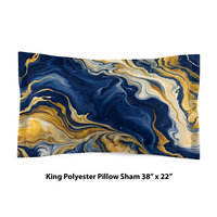 Navy Blue and Gold Abstract Art Bedding, Cotton or Poly