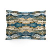 Standard pillow sham printed with an abstract watercolor winter landscape