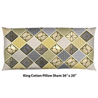 Mustard Yellow Diamond Pattern Bedding, Cotton or Poly