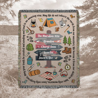 Personalized Camping Blanket, Woven Cotton