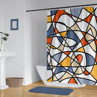 Mid-Century Modern Doodle Art Shower Curtain
