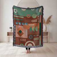 Woven Cotton Blanket, Modern Floor Plan Design