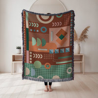 Woven Cotton Blanket, Modern Floor Plan Design