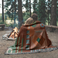 Woven Cotton Blanket, Modern Floor Plan Design