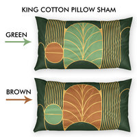 Forest Green Art Deco Bedding, Poly or Cotton Comforter or Duvet Cover, Pillow Shams