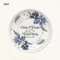 Personalized gray floral plate
