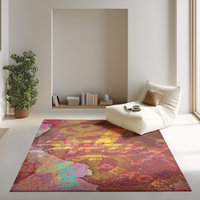 Multicolor Grunge Rug, Distressed Graffiti Art