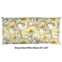 Ivory Flowers Art Nouveau Bedding, Cotton or Poly