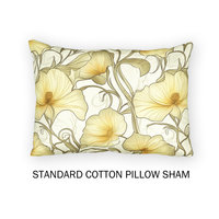 Ivory Flowers Art Nouveau Bedding, Cotton or Poly