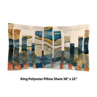 Abstract Landscape Boho Bedding Set, Cotton or Poly