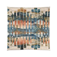 Abstract Landscape Queen duvet cover, Boho Style