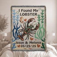 Personalized Woven Blanket – “I Found My Lobster” Throw for Couples