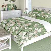 Olive Green Botanical Bedding, Cotton or Poly