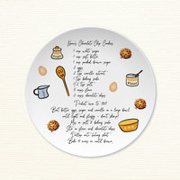 Personalized Handwritten Recipe Gift Plate with Display Stand 