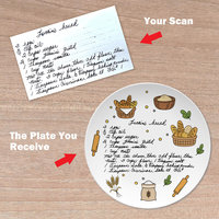 Personalized Handwritten Recipe Gift Plate with scanned handwritten recipe card