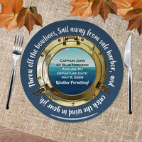 Personalized Navy Blue Plastic Boating Plate