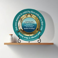 Retirement Gift Plate for a Sailor, teal