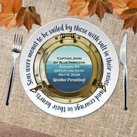 Personalized White Plastic Boating Plates, Retirement Gift for a Sailor