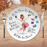 Retirement Travel Gift Plate, Personalized for a Coworker, Nurse or Doctor