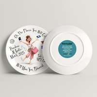Retirement Travel Gift Plate, Personalized for a Coworker, Nurse or Doctor. Front and back