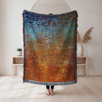 Abstract Ombré Woven Blanket in Southwestern Colors