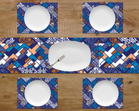 Mid-Century Modern Polka Dot table runner and placemats