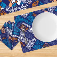 Mid-Century Modern Polka Dot Table Linen Sets, Placemats, Napkins, Table Runners