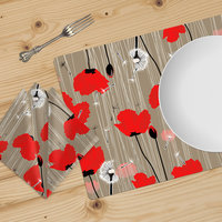 Red Poppy Table Runner
