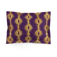 Purple with Gold Stripes standard pillow sham